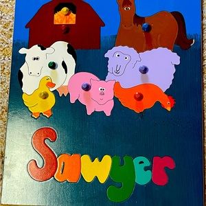 Handmade farm animals “Sawyer” puzzle
